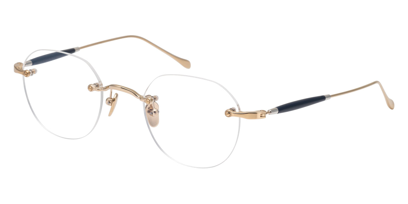 Masunaga® GMS-126T MSNG GMS 126T 21 GOLD NAVY 47 Eyeglasses