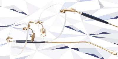 Masunaga® GMS-126T MSNG GMS 126T 21 GOLD NAVY 47 Eyeglasses