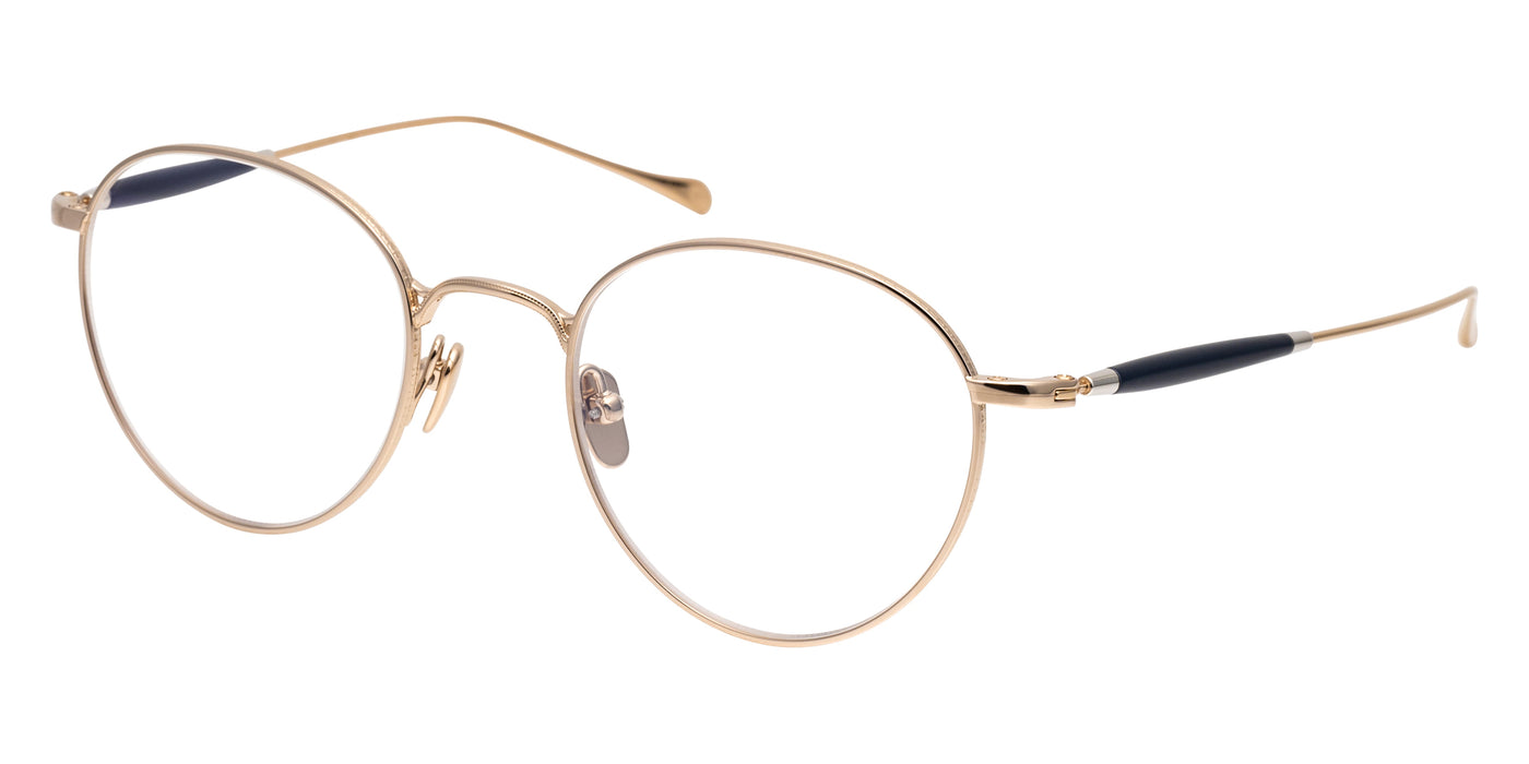 Masunaga® GMS-128T MSNG GMS 128T 21 GOLD NAVY 48 Eyeglasses