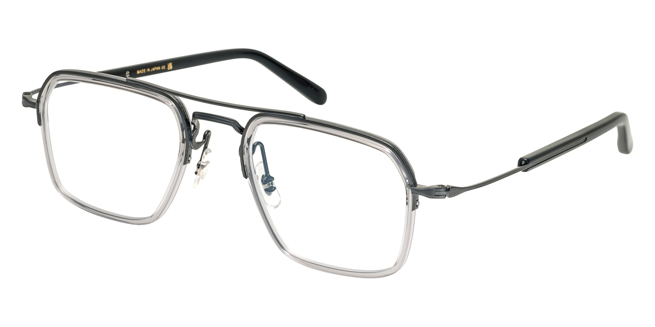 Masunaga® GMS-130P MSNG GMS 130P 24 CLEAR GRY 49 Eyeglasses