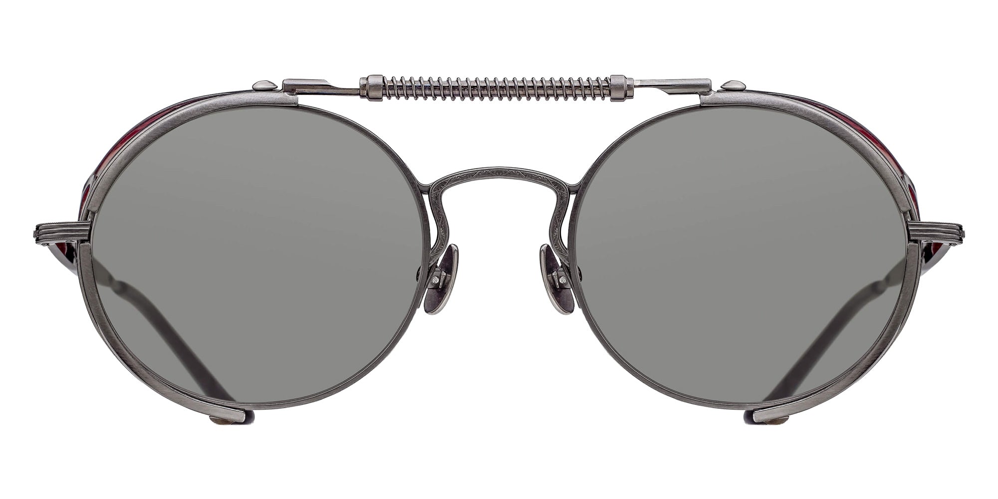 Matsuda® 2809H-V2 MTD 2809H-V2 Brushed Ruthenium-Bordeaux 52 Sunglasses - Brushed Ruthenium-Bordeaux/Grey