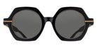Matsuda® M2072 MTD M2072 Black/Brushed Gold 48 Sunglasses - Black/Brushed Gold/Grey Solid