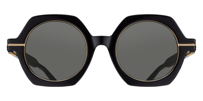 Matsuda® M2072 MTD M2072 Black/Brushed Gold 48 Sunglasses - Black/Brushed Gold/Grey Solid