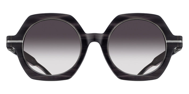 Matsuda® M2072 MTD M2072 Black Stripe/Brushed Silver 48 Sunglasses - Black Stripe/Brushed Silver/Grey Gradient