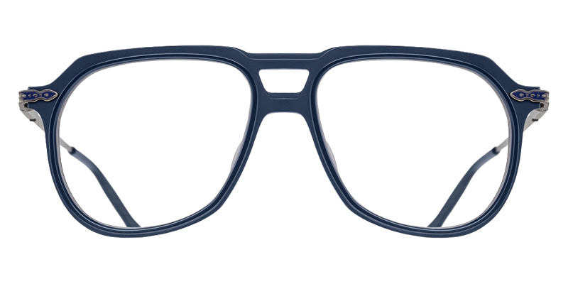 Matsuda® M2073 MTD M2073 Matte Navy/Antique Silver 54 Eyeglasses - Matte Navy/Antique Silver
