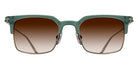 Matsuda® M2075 Sunglasses - Matte Bottle Green/Antique Gold/Brown Gradient