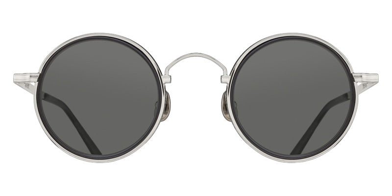 Matsuda® M3100-I MTD M3100-I Palladium White/Matte Black 45 Sunglasses - Palladium White/Matte Black/Grey