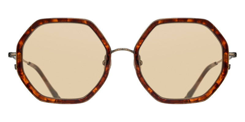 Matsuda® M3162 MTD M3162 Antique Gold/Dark Tortoise 54 Sunglasses - Antique Gold/Dark Tortoise/Café Brown
