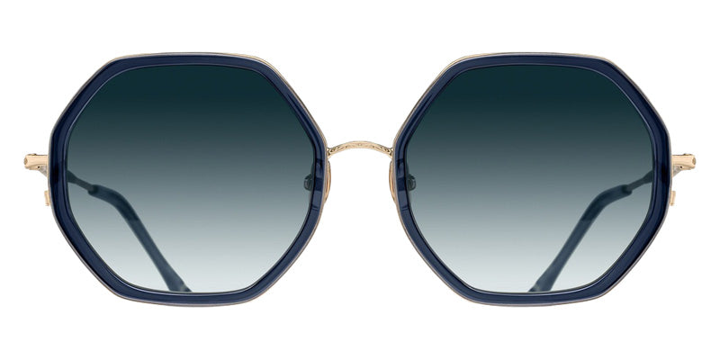 Matsuda® M3162 MTD M3162 Brushed Gold/Dark Navy Crystal 54 Sunglasses - Brushed Gold/Dark Navy Crystal/Blue Gradient
