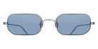 Matsuda® M3163 MTD M3163 Brushed Silver 53 Sunglasses - Brushed Silver/Cobalt Blue