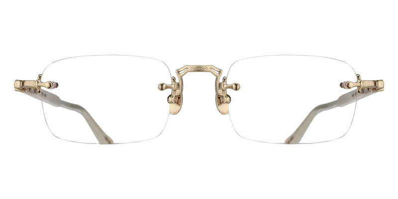 Matsuda® M5009 MTD M5009 Brushed Gold/Milk White 52 Eyeglasses - Brushed Gold/Milk White/Geometric Clear Lens