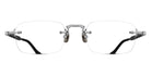 Matsuda® M5009 MTD M5009 Brushed Silver/Black 52 Eyeglasses - Brushed Silver/Black/Geometric Clear Lens