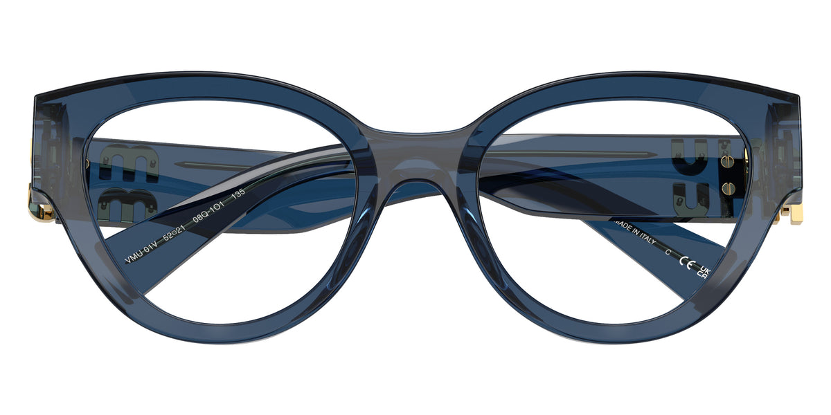 Miu Miu® MU 01VV Eyeglasses MU 01VV 08Q1O1 52 - Blue Transparent