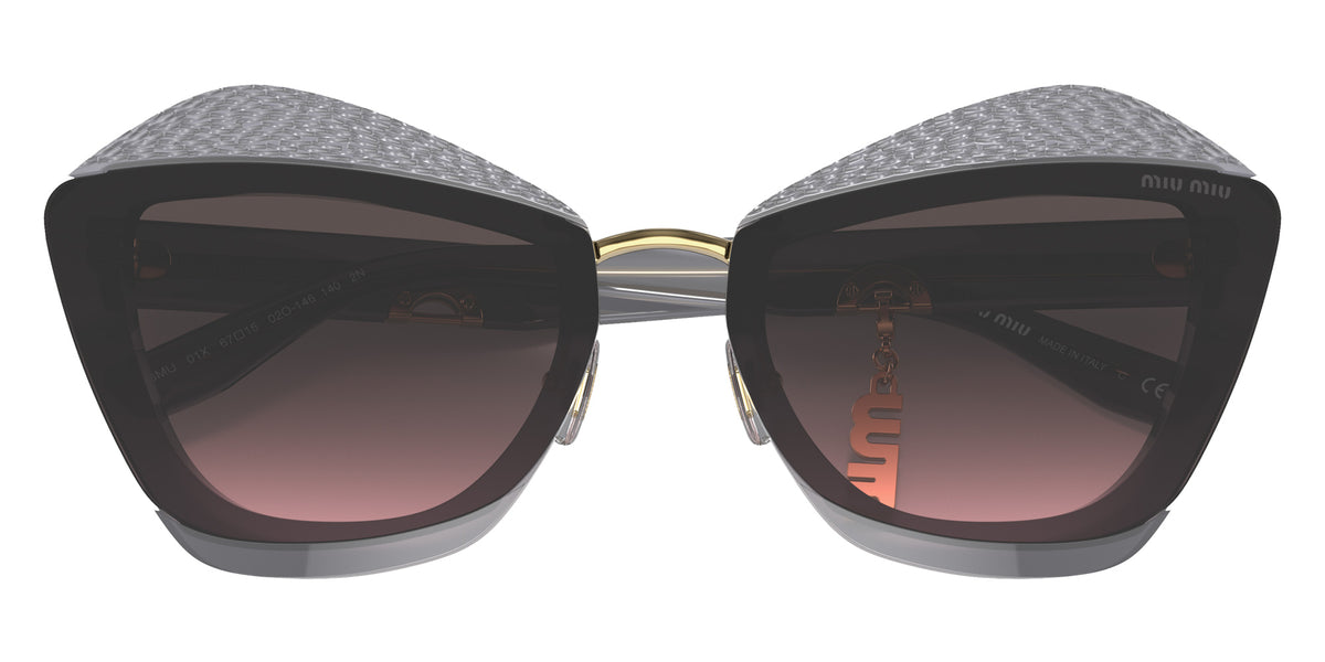 Miu Miu® MU 01XS Sunglasses MU 01XS 02O146 67 - Dark Grey Transparent