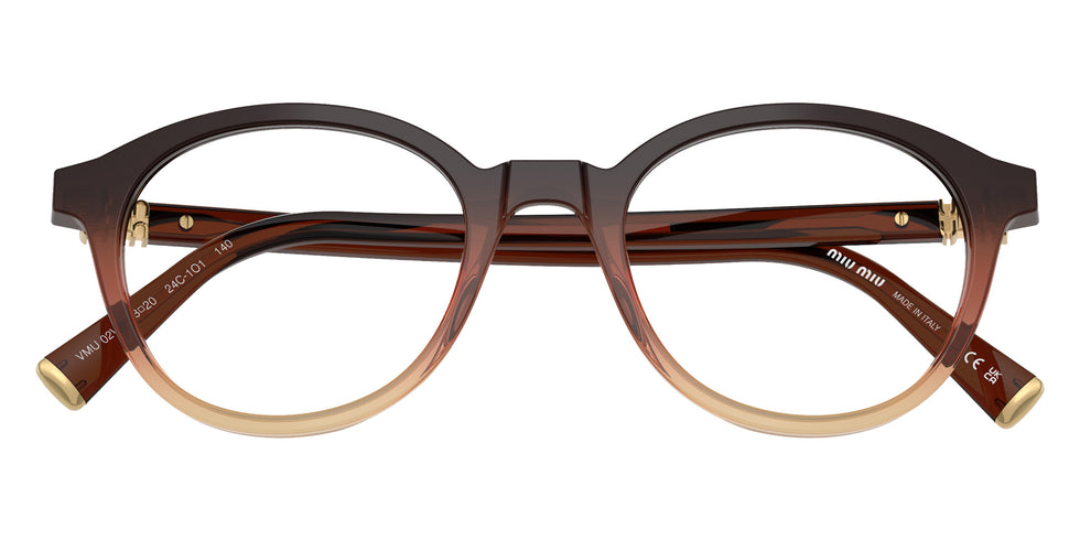 Miu Miu® MU 02WV Eyeglasses MU 02WV 24C1O1 50 - Brown Transparent