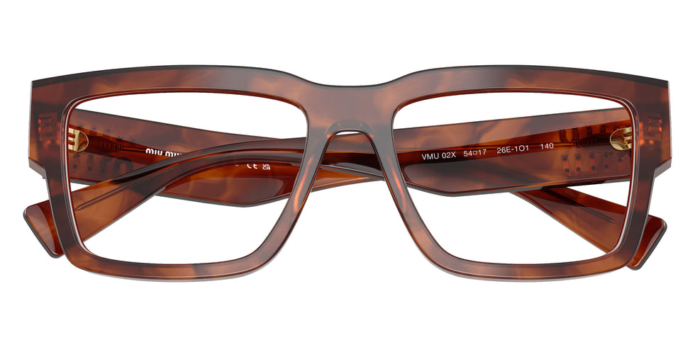 Miu Miu® MU 02XV Eyeglasses MU 02XV 26E1O1 54 - Striped Tobacco