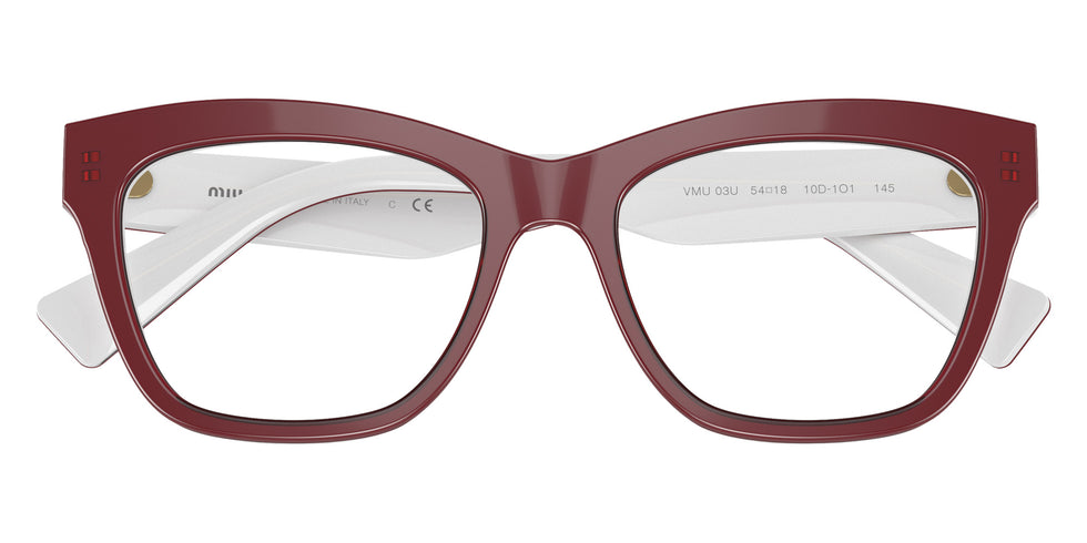 Miu Miu® MU 03UV Eyeglasses MU 03UV 10D1O1 52 - Red White
