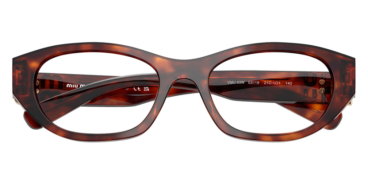 Miu Miu® MU 03WV Eyeglasses MU 03WV 21C1O1 53 - Havana Mahogany