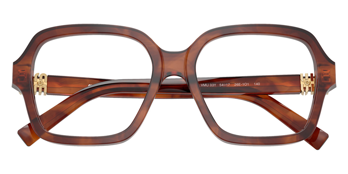 Miu Miu® MU 03YV Eyeglasses MU 03YV 26E1O1 54 - Striped Tobacco