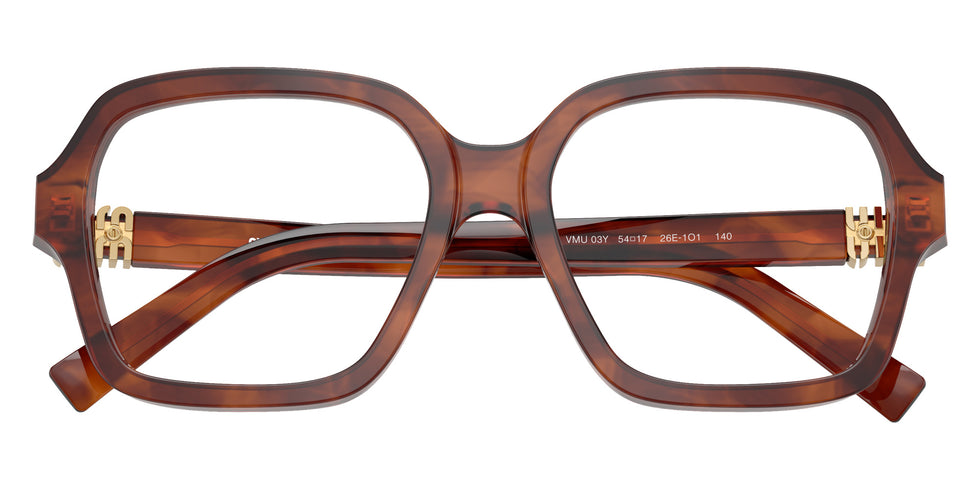 Miu Miu® MU 03YV Eyeglasses MU 03YV 26E1O1 54 - Striped Tobacco
