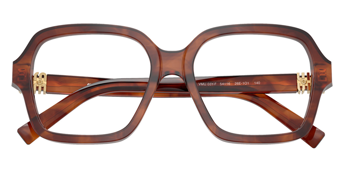 Miu Miu® MU 03YVF Eyeglasses MU 03YVF 26E1O1 54 - Striped Tobacco
