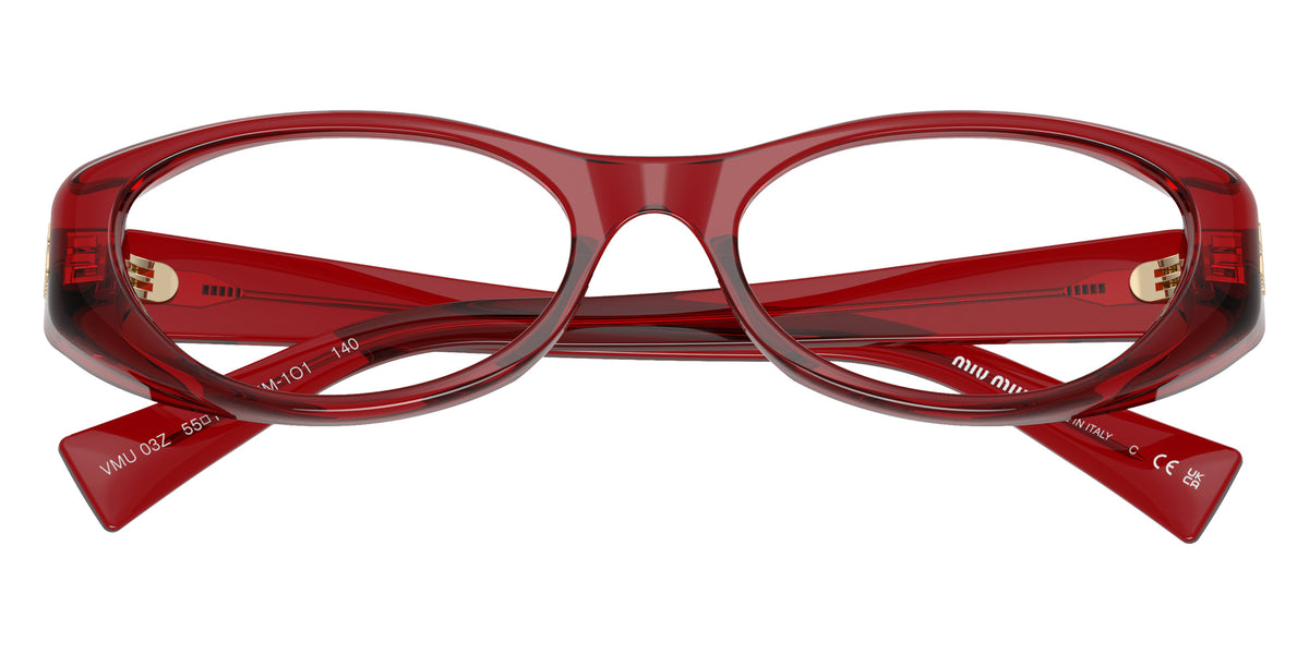 Miu Miu® MU 03ZV Eyeglasses MU 03ZV 25M1O1 53 - Transparent Red