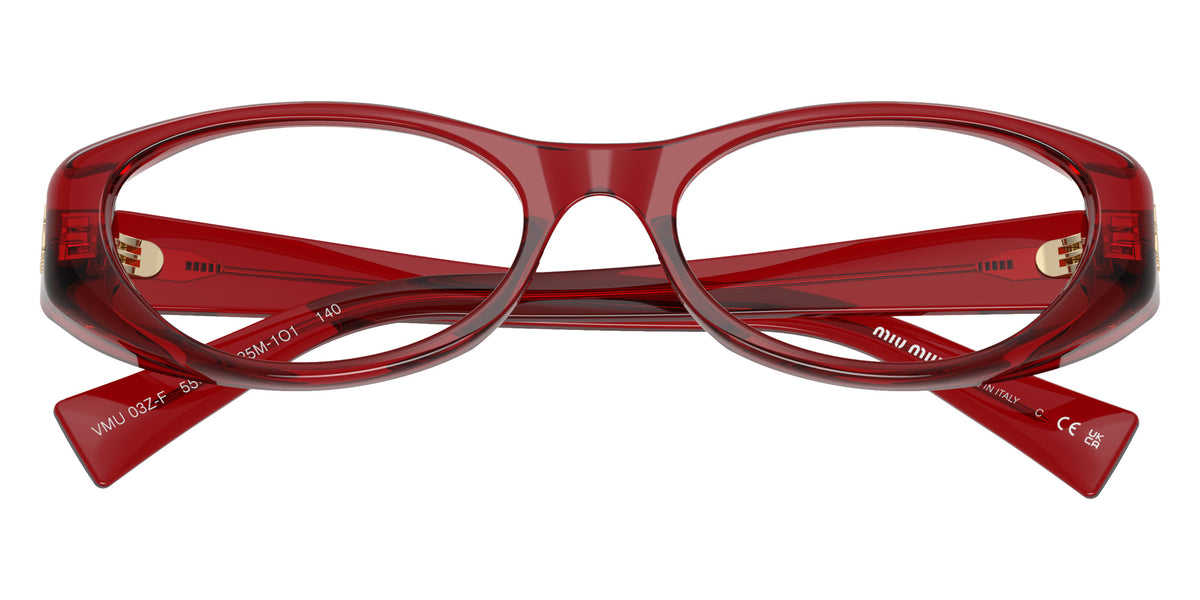Miu Miu® MU 03ZVF Eyeglasses MU 03ZVF 25M1O1 55 - Transparent Red