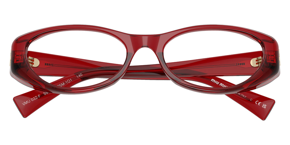 Miu Miu® MU 03ZVF Eyeglasses MU 03ZVF 25M1O1 55 - Transparent Red