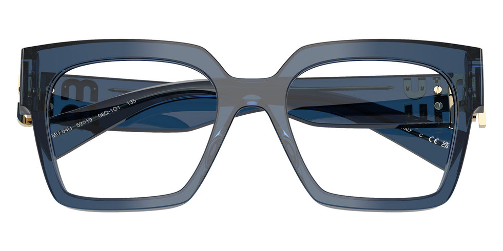 Miu Miu® MU 04UV Eyeglasses MU 04UV 08Q1O1 52 - Blue Transparent