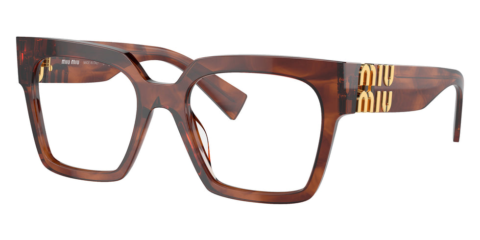 Miu Miu® MU 04UV Eyeglasses MU 04UV 11Q1O1 52 - Stripped Tobacco