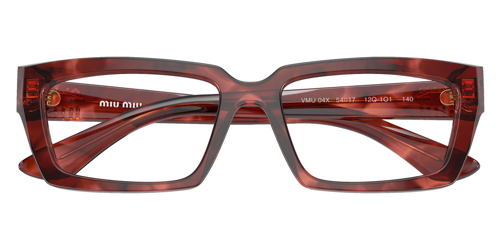 Miu Miu® MU 04XV Eyeglasses MU 04XV 12Q1O1 52 - Striped Bordeaux