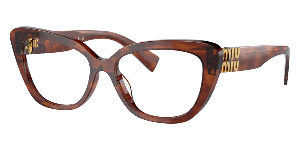Miu Miu® MU 05VV Eyeglasses MU 05VV 11Q1O1 53 - Striped Tobacco
