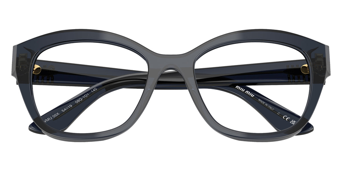 Miu Miu® MU 05XV Eyeglasses MU 05XV 08Q1O1 54 - Blue Transparent
