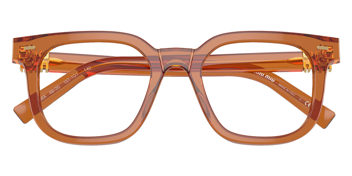 Miu Miu® MU 06XV Eyeglasses MU 06XV 15T1O1 49 - Caramel Trasparent