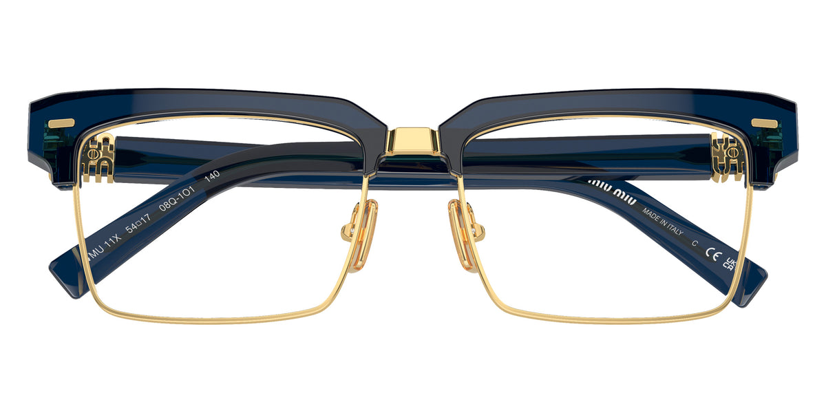 Miu Miu® MU 11XV Eyeglasses MU 11XV 08Q1O1 54 - Blue Crystal