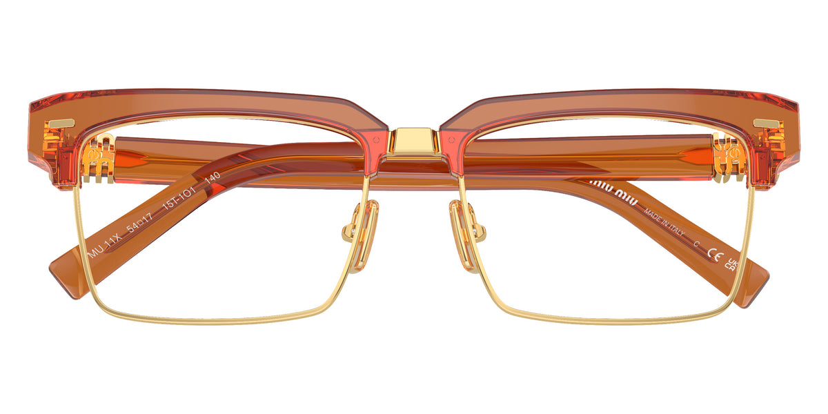 Miu Miu® MU 11XV Eyeglasses MU 11XV 15T1O1 54 - Caramel Transparent