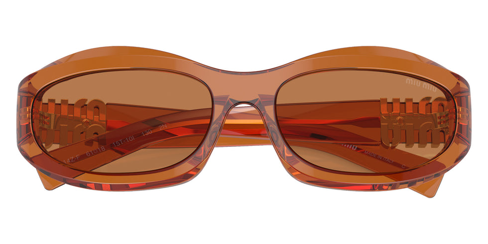 Miu Miu® MU 14ZSF Sunglasses MU 14ZSF 15T10I 61 - Caramel Trasparent