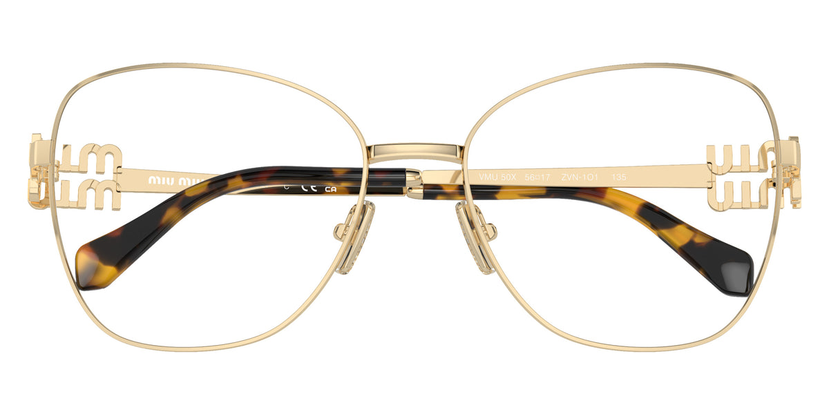 Miu Miu® MU 50XV Eyeglasses MU 50XV ZVN1O1 56 - Pale Gold