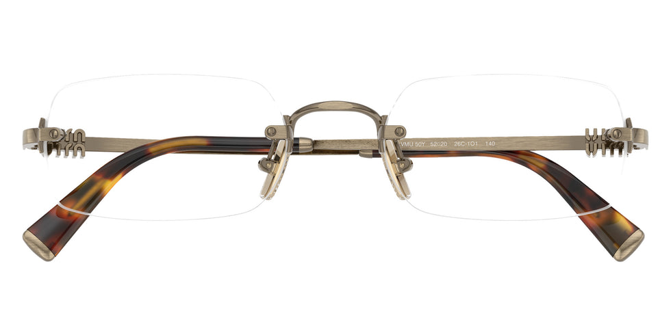 Miu Miu® MU 50YV Eyeglasses MU 50YV 26C1O1 52 - Old Gold