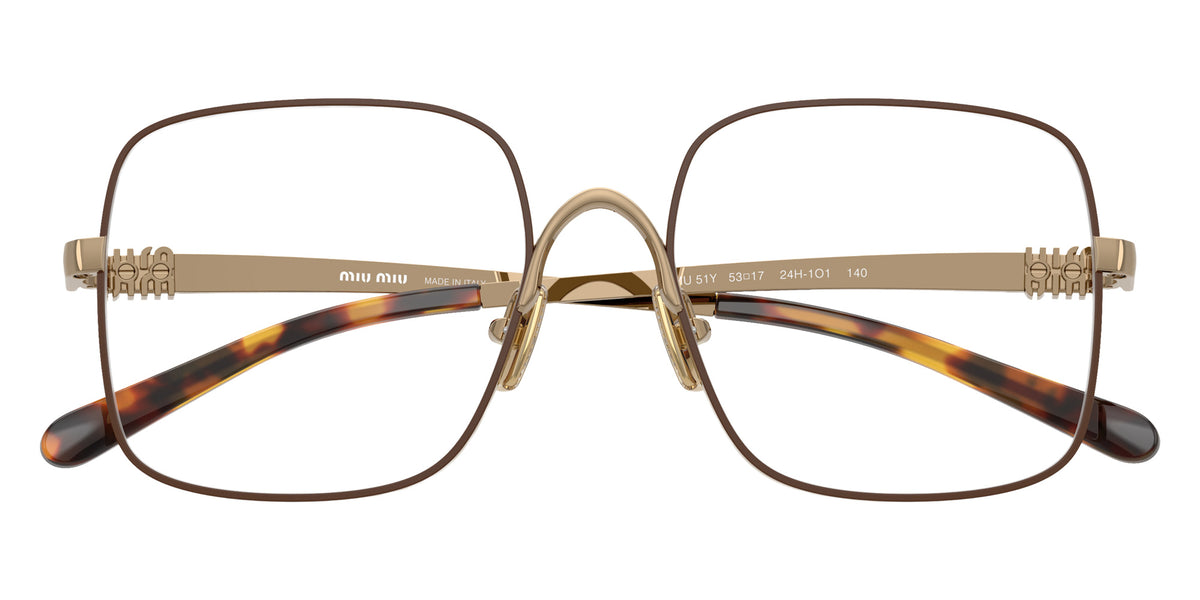 Miu Miu® MU 51YV Eyeglasses MU 51YV 24H1O1 53 - Old Gold