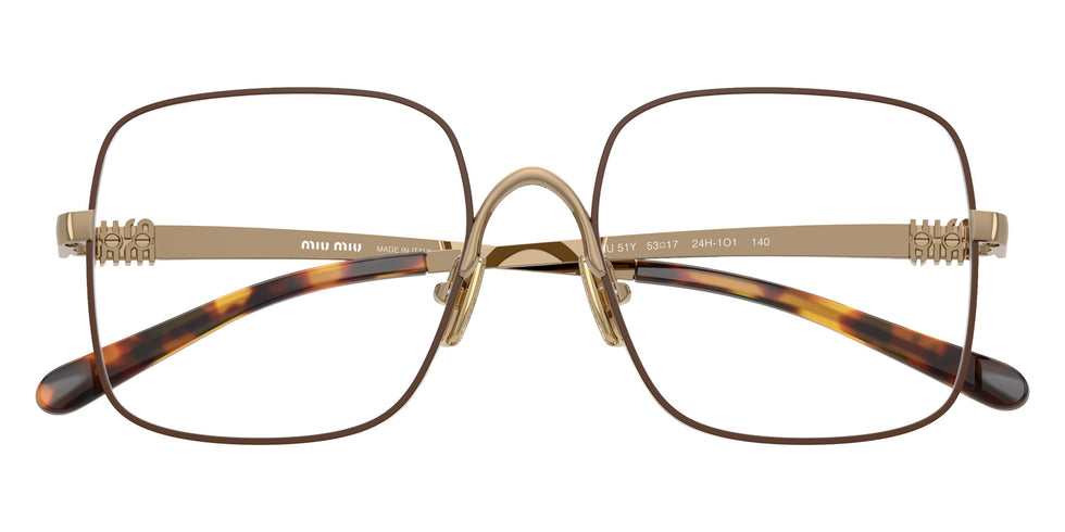 Miu Miu® MU 51YV Eyeglasses MU 51YV 24H1O1 53 - Old Gold