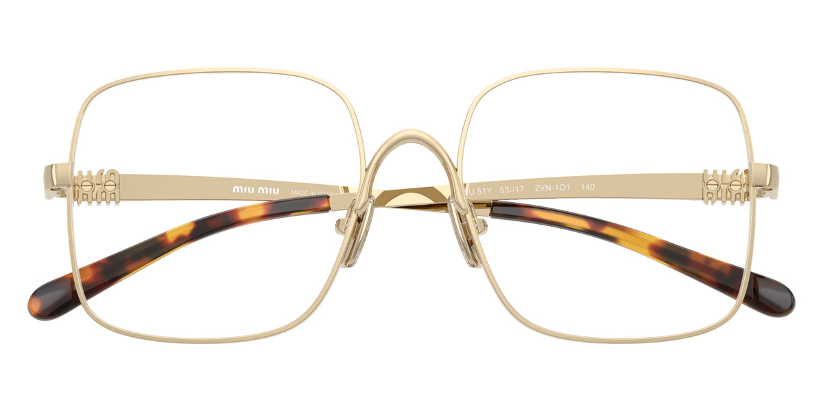 Miu Miu® MU 51YV Eyeglasses MU 51YV ZVN1O1 53 - Pale Gold