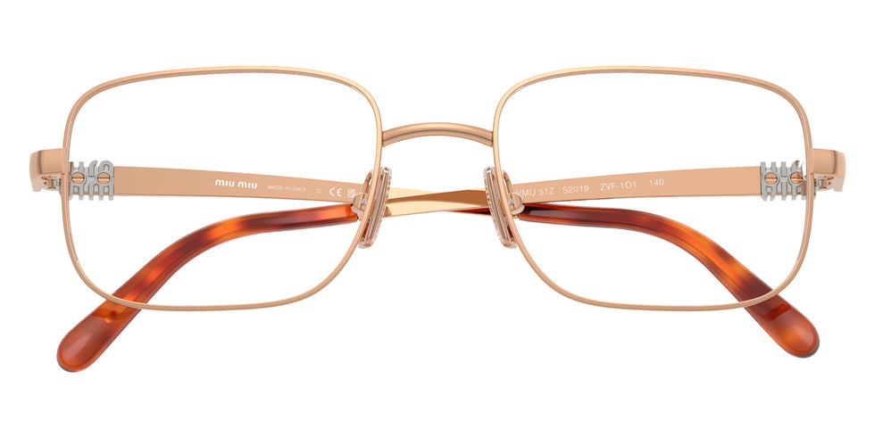 Miu Miu® MU 51ZV Eyeglasses MU 51ZV ZVF1O1 52 - Pink Gold