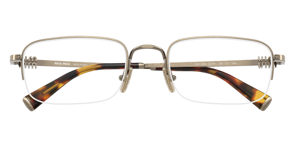 Miu Miu® MU 52WV Eyeglasses MU 52WV 26C1O1 51 - Old Gold