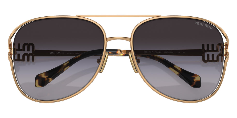 Miu Miu® MU 52ZS Sunglasses MU 52ZS 7OE5D1 58 - Antique Gold