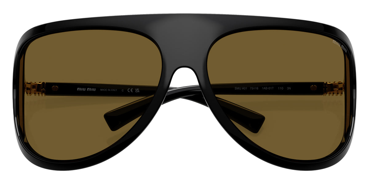 Miu Miu® MU A01S Sunglasses MU A01S 1AB01T 75 - Black