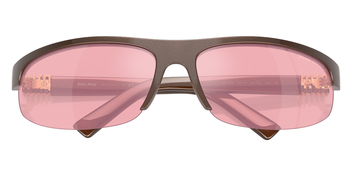 Miu Miu® MU A02S Sunglasses MU A02S 14Y70J 70 - Cocoa Metal