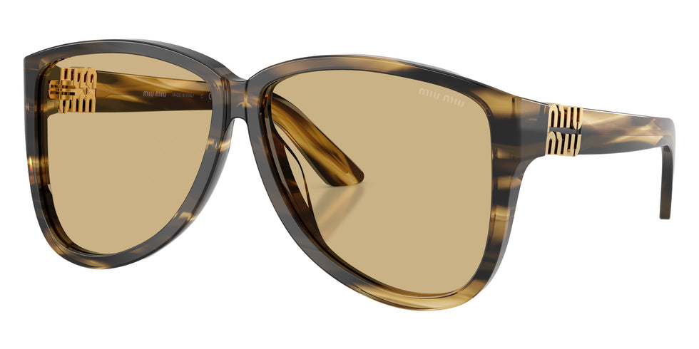 Miu Miu® MU A08S Sunglasses MU A08S 25E1OR 61 - Striped Loden