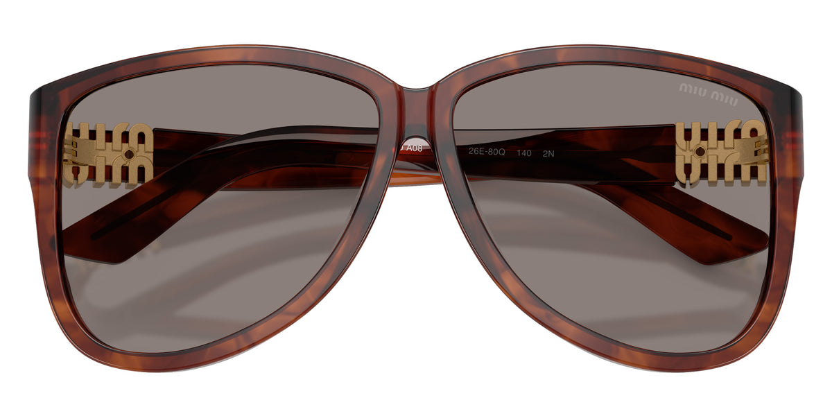 Miu Miu® MU A08S Sunglasses MU A08S 26E80Q 61 - Striped Tobacco