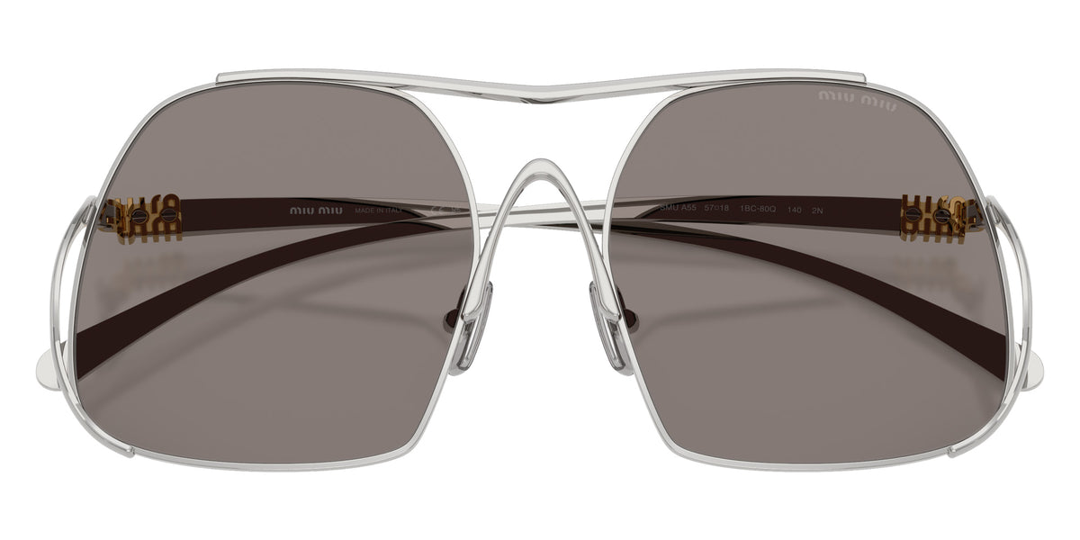 Miu Miu® MU A55S Sunglasses MU A55S 1BC80Q 57 - Silver